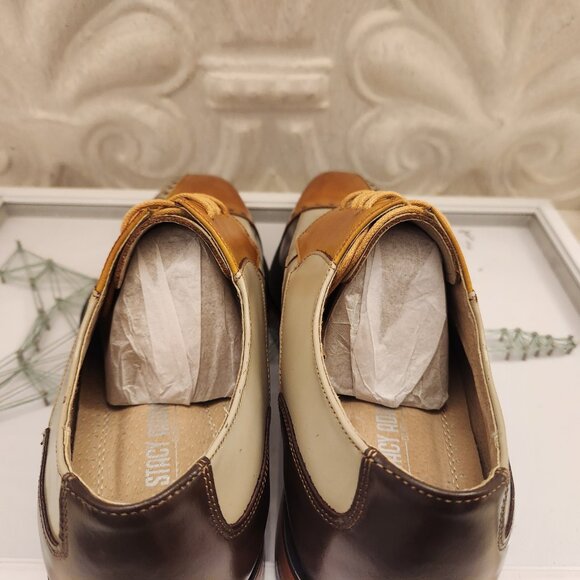 Stacy Adams Plaza Olive Multi Cap Toe Oxfords. NIB. Size 10